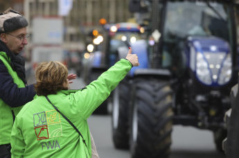 Акция протеста фермеров из стран Балтии перед саммитом ЕС в Брюсселе, в четверг, 20 февраля 2020