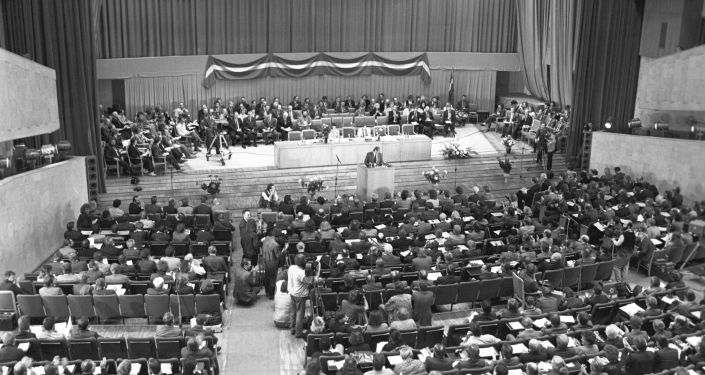 Учредительный съезд Народного фронта Латвии. Дом политического просвещения в Риге, 7 октября 1988